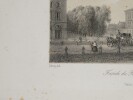 Isidore DOREY - Gravure s&eacute;pia Fa&ccedil;ade du Palais de justice, &agrave; Tours, 1838. Isidore Dorey