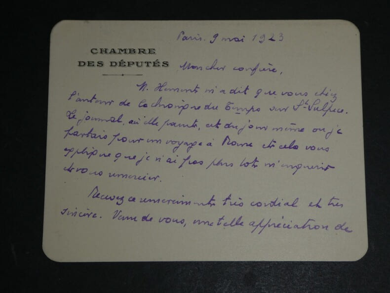 Fernand ENGERAND, Homme politique - CARTE-LETTRE AUTOGRAPHE SIGN&Eacute;E, 1923. Fernand ENGERAND