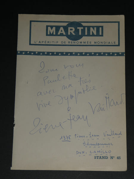 Pierre-Jean VAILLARD, et Georges VEMER - Autographes issus d'un carnet d'autographes, 1976. Pierre-Jean VAILLARD, Georges VEMER