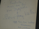 Pierre-Jean VAILLARD, et Georges VEMER - Autographes issus d'un carnet d'autographes, 1976. Pierre-Jean VAILLARD, Georges VEMER