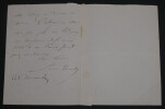 Louis ERNAULT, Professeur & po&egrave;te - LETTRE AUTOGRAPHE SIGN&Eacute;E. Louis ERNAULT