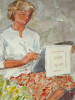 Hubert YENCESSE - Dessin original sign&eacute; aquarell&eacute; - Belle artiste &agrave; Mykonos 1960. Hubert YENCESSE
