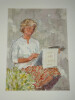 Hubert YENCESSE - Dessin original sign&eacute; aquarell&eacute; - Belle artiste &agrave; Mykonos 1960. Hubert YENCESSE