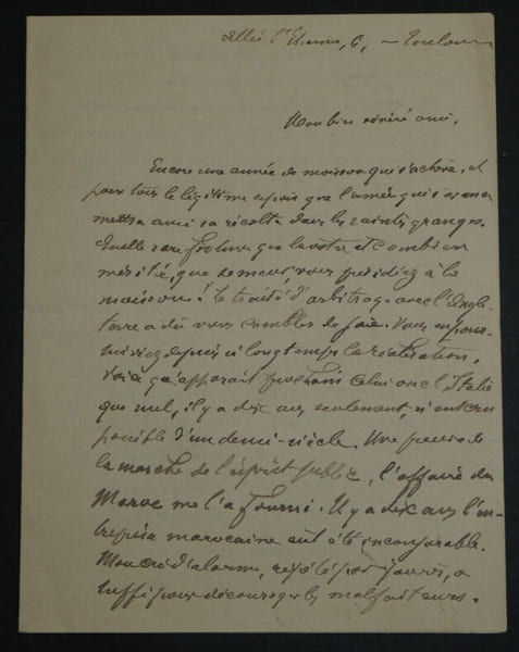 Camille SABATIER, Homme politique - LETTRE AUTOGRAPHE SIGN&Eacute;E, Toulon, 1903. Camille SABATIER