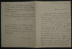Camille SABATIER, Homme politique - LETTRE AUTOGRAPHE SIGN&Eacute;E, Toulon, 1903. Camille SABATIER