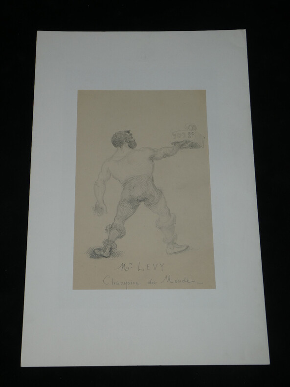 Dessin original au crayon - Repr&eacute;sentation d'Edward Lawrence Levy, circa 1891. Anonyme
