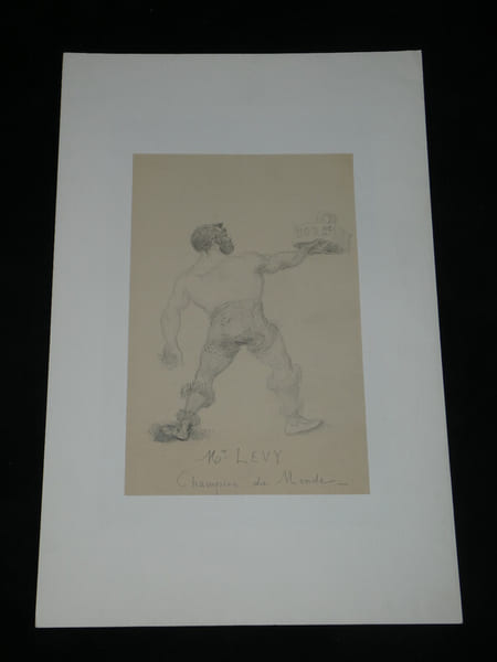 Dessin original au crayon - Repr&eacute;sentation d'Edward Lawrence Levy, circa 1891. Anonyme