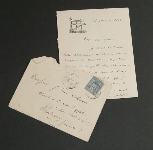 Oscar BARDI de FOURTOU - LETTRE AUTOGRAPHE SIGN&Eacute;E, 21 janvier 1885. Oscar BARDI de FOURTOU