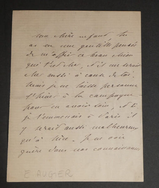 Emile AUGIER - Lettre autographe sign&eacute;e de 4 pages &agrave; son enfant. Emile Augier