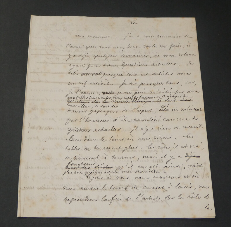 Jacques-Henri WUSTENBERG, lettre autographe, volume "Questions actuelles". Jacques-Henri WUSTENBERG