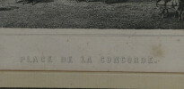 Deux gravures couleur - Paris Place de la concorde et La Colonnade du Louvre - Rouargue fr&egrave;res. Rouargue fr&egrave;res