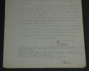 Raymond ASSO - Lettre dactylographi&eacute;e sign&eacute;e &agrave; Pierre LHOSTE - Music-Hall - 1941. Raymond ASSO