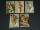 5 Cartes postales portraits de femmes curiosa sign&eacute;es Yves Die&yuml; dit Thiey. Yves Die&yuml; dit Thiey