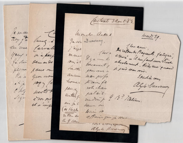 Alphonse Duvernoy - Ensemble de 5 lettres autographes sign&eacute;es. Alphonse Duvernoy