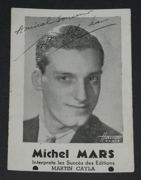 Michel MARS - Signature autographe originale sur papier, photographie. Michel MARS