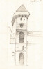 Dessin au crayon, Parc du restaurant Doyen Champs-&Eacute;lys&eacute;es par E. Phelipeau 1914. E. Phelipeau