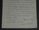 Louis DUMUR - Lettre autographe sign&eacute;e &agrave; Monsieur CLOUZOT - Agence des prisonniers de Guerre - Guerre 14/18 - 1916. Louis DUMUR