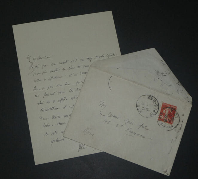 Albert TOUCHARD, &Eacute;crivain - LETTRE AUTOGRAPHE SIGN&Eacute;E &Agrave; Louis ARTUS, 1912, Nice. Albert TOUCHARD