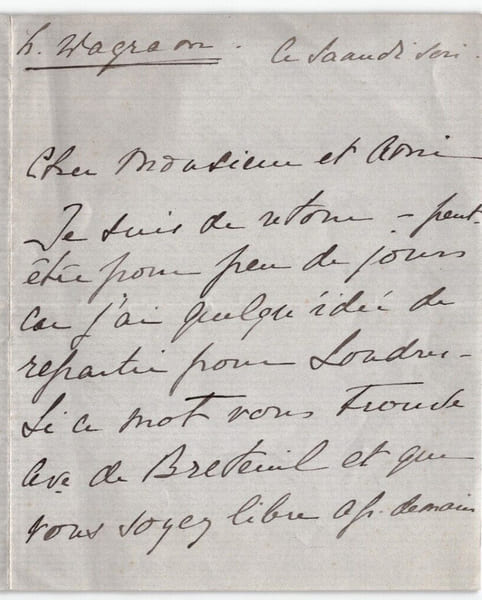 Ren&eacute;e de Brimont - lettre autographe sign&eacute;e d'invitation, 3 pages, Paris, Wagram. Ren&eacute;e de Brimont
