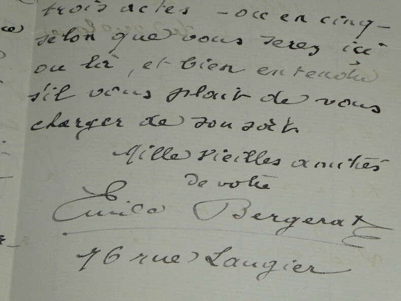&Eacute;mile BERGERAT - BELLE LETTRE AUTOGRAPHE SIGN&Eacute;E &Agrave; COQUELIN A&Icirc;N&Eacute; - 3 pages 1891. &Eacute;mile BERGERAT