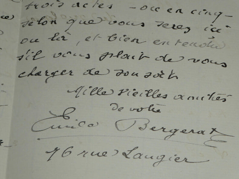 &Eacute;mile BERGERAT - BELLE LETTRE AUTOGRAPHE SIGN&Eacute;E &Agrave; COQUELIN A&Icirc;N&Eacute; - 3 pages 1891. &Eacute;mile BERGERAT