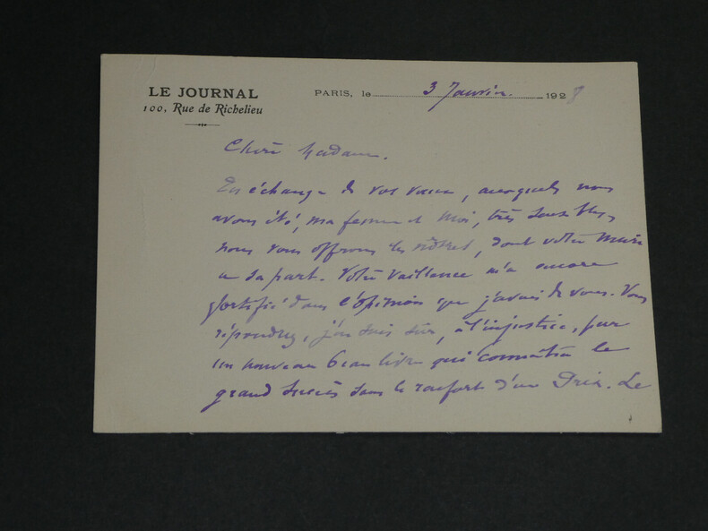 Lucien DESCAVES - &eacute;crivain - CARTE LETTRE AUTOGRAPHE SIGN&Eacute;E DE VŒUX - 1928. Lucien DESCAVES