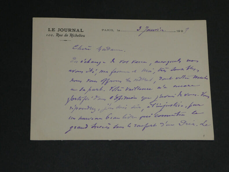 Lucien DESCAVES - &eacute;crivain - CARTE LETTRE AUTOGRAPHE SIGN&Eacute;E DE VŒUX - 1928. Lucien DESCAVES