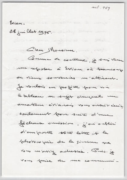 Lettre autographe sign&eacute;e Etourdi ! 2 pages, 1969. Albert P. de Mirimonde