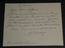 Paul-&Eacute;mile JAVARY, Ing&eacute;nieur - Carte-lettre autographe sign&eacute;e de remerciements. Paul-&Eacute;mile JAVARY