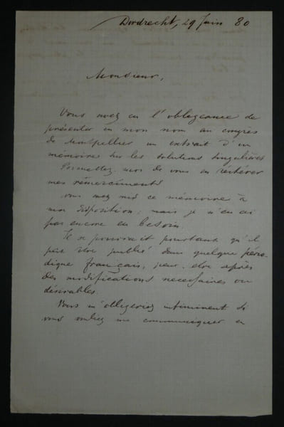 Corneille L. LANDR&Eacute; - LETTRE AUTOGRAPHE SIGN&Eacute;E A LAISANT, 1880 Dordrecht 2 Pages. Corneille L. LANDR&Eacute;