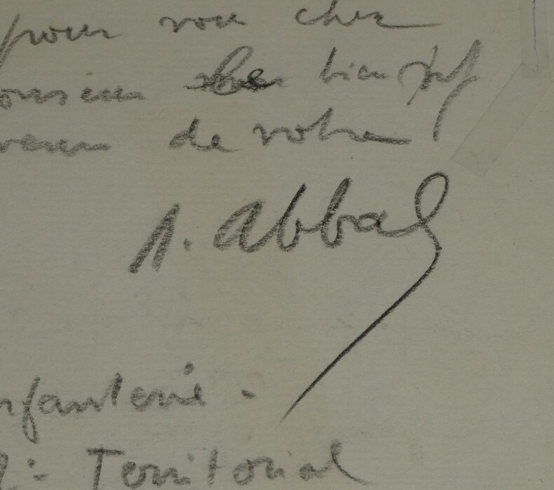 Andr&eacute; Abbal [Sculpteur] - Lettre autographe sign&eacute;e &agrave; H. Lapauze - 1914. Andr&eacute; ABBAL