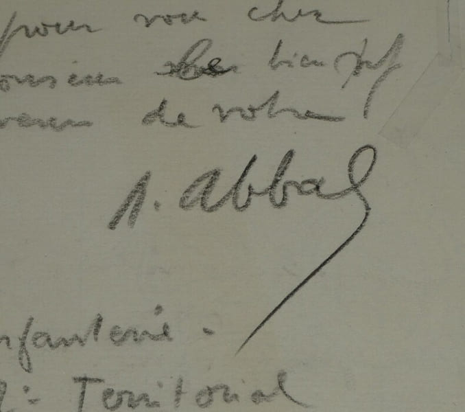 Andr&eacute; Abbal [Sculpteur] - Lettre autographe sign&eacute;e &agrave; H. Lapauze - 1914. Andr&eacute; ABBAL