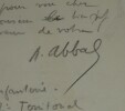 Andr&eacute; Abbal [Sculpteur] - Lettre autographe sign&eacute;e &agrave; H. Lapauze - 1914. Andr&eacute; ABBAL
