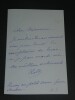 Alfred ROLL, peintre - LETTRE AUTOGRAPHE SIGN&Eacute;E, 1 page, 1880. Alfred ROLL