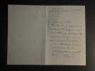 Edouard HERV&Eacute; - LETTRE AUTOGRAPHE SIGN&Eacute;E de remerciement 1885. Edouard HERV&Eacute;