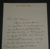 Am&eacute;d&eacute;e de No&eacute; dit Cham, Illustrateur - LETTRE AUTOGRAPHE SIGN&Eacute;E. Am&eacute;d&eacute;e de No&eacute;, dit Cham