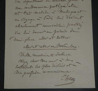 Amédée de Noé dit Cham, Illustrateur - LETTRE AUTOGRAPHE SIGNÉE