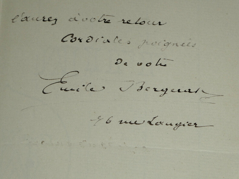 &Eacute;mile BERGERAT - BELLE LETTRE AUTOGRAPHE SIGN&Eacute;E &Agrave; COQUELIN A&Icirc;N&Eacute; - 3 pages 1892. &Eacute;mile BERGERAT