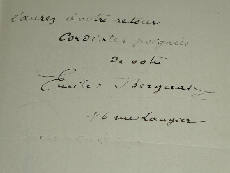 &Eacute;mile BERGERAT - BELLE LETTRE AUTOGRAPHE SIGN&Eacute;E &Agrave; COQUELIN A&Icirc;N&Eacute; - 3 pages 1892. &Eacute;mile BERGERAT