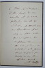 Adolphe BELOT - Lettre autographe sign&eacute;e. Adolphe Belot