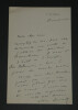Albert BATAILLE - LETTRE AUTOGRAPHE SIGN&Eacute;E & DEUX CARTES DE VISITE. Albert BATAILLE