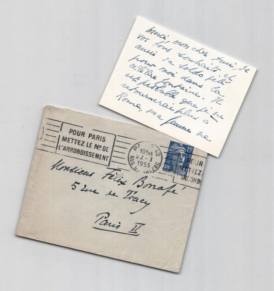 G&eacute;n&eacute;ral Maxime WEYGAND - Petite carte autographe sign&eacute;e - 1955. G&eacute;n&eacute;ral Maxime WEYGAND