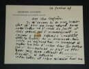 Georges Lecomte - Carte lettre autographe sign&eacute;e - 1947 - 4 pages. Georges Lecomte