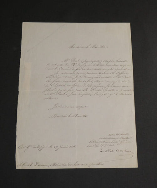 Boniface de Castellane, Homme politique - LETTRE AUTOGRAPHE SIGN&Eacute;E, 1846. Boniface de Castellane