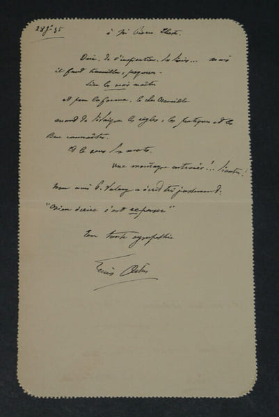 Louis ARTUS - LETTRE AUTOGRAPHE SIGN&Eacute;E &Agrave; Pierre LHOSTE "Le sens des mots" 1935. Louis ARTUS