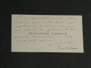 Alexandre ARNOUX - CARTE DE VISITE AUTOGRAPHE SIGN&Eacute;E &Agrave; Pierre LHOSTE. Alexandre ARNOUX