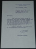 Philippe BARRES - LETTRE TAPUSCRITE SIGN&Eacute;E "La guerre &agrave; vingt ans" &eacute;puis&eacute;, 1958. Philippe Barr&egrave;s