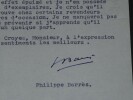 Philippe BARRES - LETTRE TAPUSCRITE SIGN&Eacute;E "La guerre &agrave; vingt ans" &eacute;puis&eacute;, 1958. Philippe Barr&egrave;s