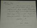 Louis ARTUS - LETTRE AUTOGRAPHE SIGN&Eacute;E &Agrave; LHOSTE "Apprenez les r&egrave;gles" 1934. Louis ARTUS