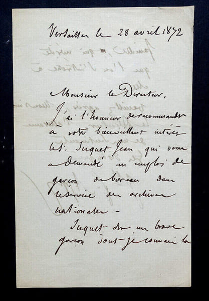 F&eacute;lix Antoine APPERT, Militaire et diplomate - LETTRE AUTOGRAPHE SIGN&Eacute;E, 1872. F&eacute;lix Antoine APPERT